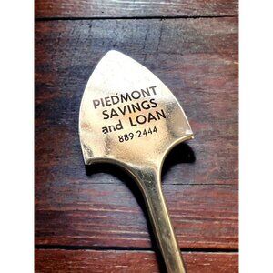 Antique Silver PIEDMONT SAVINGS AND LOAN Advertising Shovel Winston Salem NC